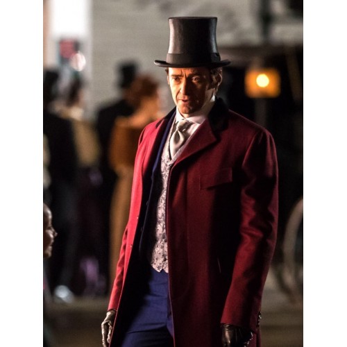 The Greatest Showman Hugh Jackman Red Trench Coat